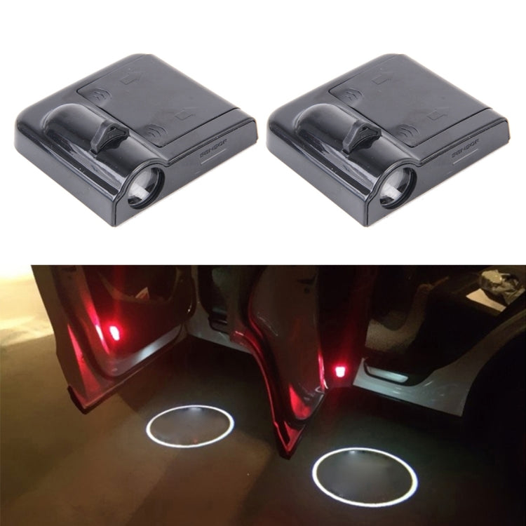 2 PCS LED Ghost Shadow Light, Car Door LED Laser Welcome Decorative Light, Display Logo for Audi Car Brand(Black) - Door Lights by PMC Jewellery | Online Shopping South Africa | PMC Jewellery