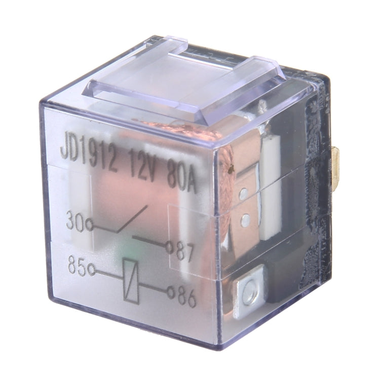 10 PCS JD-1912 80 AMP 12V Waterproof Car Auto Four Plugs Relay with Warning Light - Relays by PMC TechLife | Online Shopping South Africa | PMC TechLife