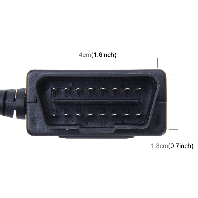 Car Auto 16Pin OBDII Charging Cable Mini 5 Pin USB Power Adapter with Switch Button for GPS Tablet E-dog Phone, Cable Length: 3.4m - DIY Modified Charger by PMC TechLife | Online Shopping South Africa | PMC TechLife