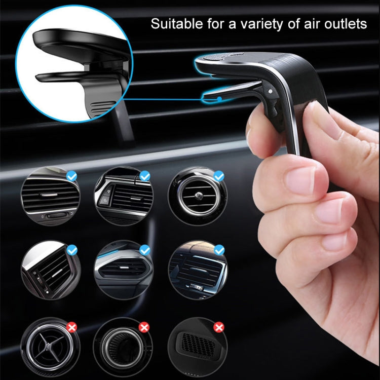 Car Metal Magnetic Air Outlet Mobile Phone Holder Bracket (Black) - Car Holders by PMC TechLife | Online Shopping South Africa | PMC TechLife