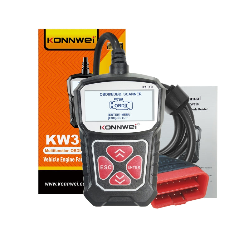 KONNWEI KW310 OBD Car Fault Detector Code Reader ELM327 OBD2 Scanner Diagnostic Tool(Black) - Code Readers & Scan Tools by KONNWEI | Online Shopping South Africa | PMC Jewellery | Buy Now Pay Later Mobicred