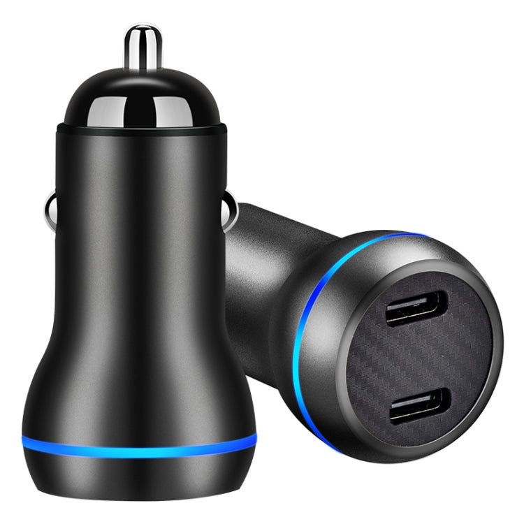 ACC-580 PD 40W Dual Type-C / USB-C Ports Fast Charging Car Charger(Black) - Car Charger by PMC TechLife | Online Shopping South Africa | PMC TechLife