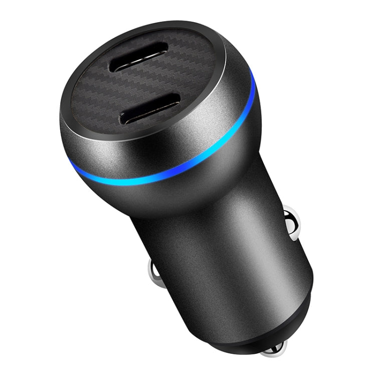 ACC-580 PD 40W Dual Type-C / USB-C Ports Fast Charging Car Charger(Black) - Car Charger by PMC TechLife | Online Shopping South Africa | PMC TechLife