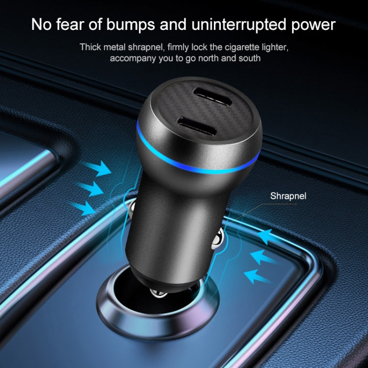 ACC-580 PD 40W Dual Type-C / USB-C Ports Fast Charging Car Charger(Black) - Car Charger by PMC TechLife | Online Shopping South Africa | PMC TechLife
