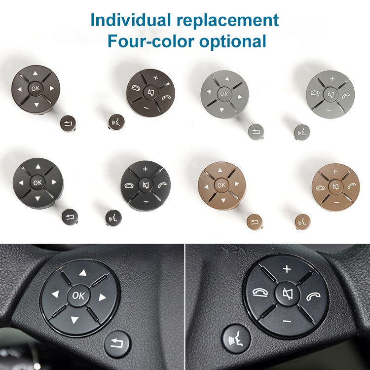 1 Pair Car Steering Wheel Switch Buttons Panel for Mercedes-Benz W204 2007-2014, Left Driving(Brown) - Car Switches by PMC TechLife | Online Shopping South Africa | PMC TechLife