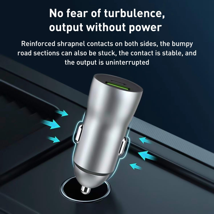20W PD+22.5W USB Ports Car Charger, Compatible with Android and IOS (Grey) - Car Charger by PMC TechLife | Online Shopping South Africa | PMC TechLife