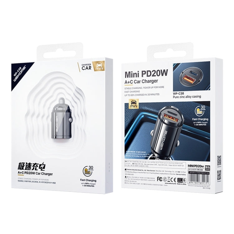 WK WP-C38 Mini PD20W USB + Type-C Car Charger - free shipping - PMC TechLife - Order now!