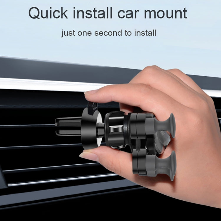 Car Air Outlet Six-claw Gravity Mobile Phone Holder Bracket (Silver) - Car Holders by PMC TechLife | Online Shopping South Africa | PMC TechLife