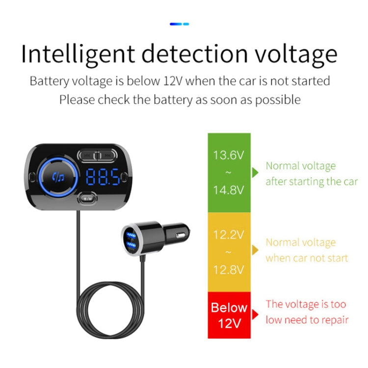 BC49BQ Car Digital Radio Receiver Bluetooth MP3 Player FM Transmitter Voice Assistant QC3.0 Quick Charger - Bluetooth Car Kits by PMC TechLife | Online Shopping South Africa | PMC TechLife