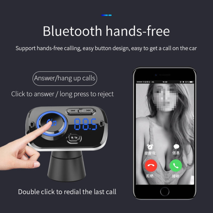 BC49BQ Car Digital Radio Receiver Bluetooth MP3 Player FM Transmitter Voice Assistant QC3.0 Quick Charger - Bluetooth Car Kits by PMC TechLife | Online Shopping South Africa | PMC TechLife