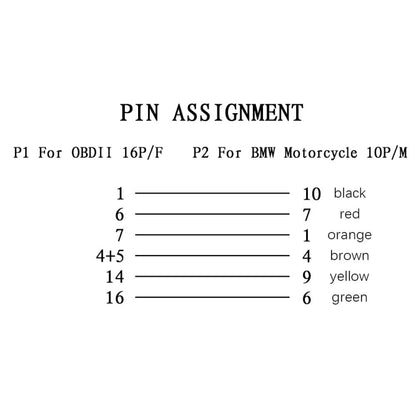Motorcycle OBD Cable 10PIN to 16PIN Connector Cable for BMW - Cables & Connectors by PMC Jewellery | Online Shopping South Africa | PMC Jewellery