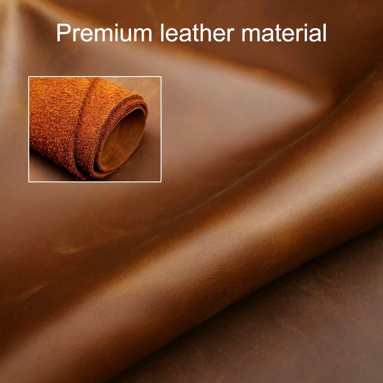 Hallmo Car Cowhide Leather Key Protective Cover Key Case for BMW Blade Style(Brown) - Car Key Cases by Hallmo | Online Shopping South Africa | PMC TechLife | Buy Now Pay Later Mobicred