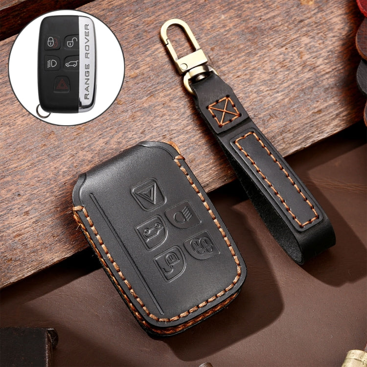 Hallmo Car Cowhide Leather Key Protective Cover Key Case for Land Rover Discovery 5 A Style(Black) - free shipping - PMC TechLife - Order now!