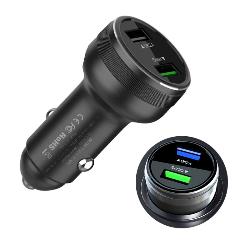 Dual USB 66W Car Flash Charger for OPPO / Huawei (Black) - Car Charger by PMC TechLife | Online Shopping South Africa | PMC TechLife