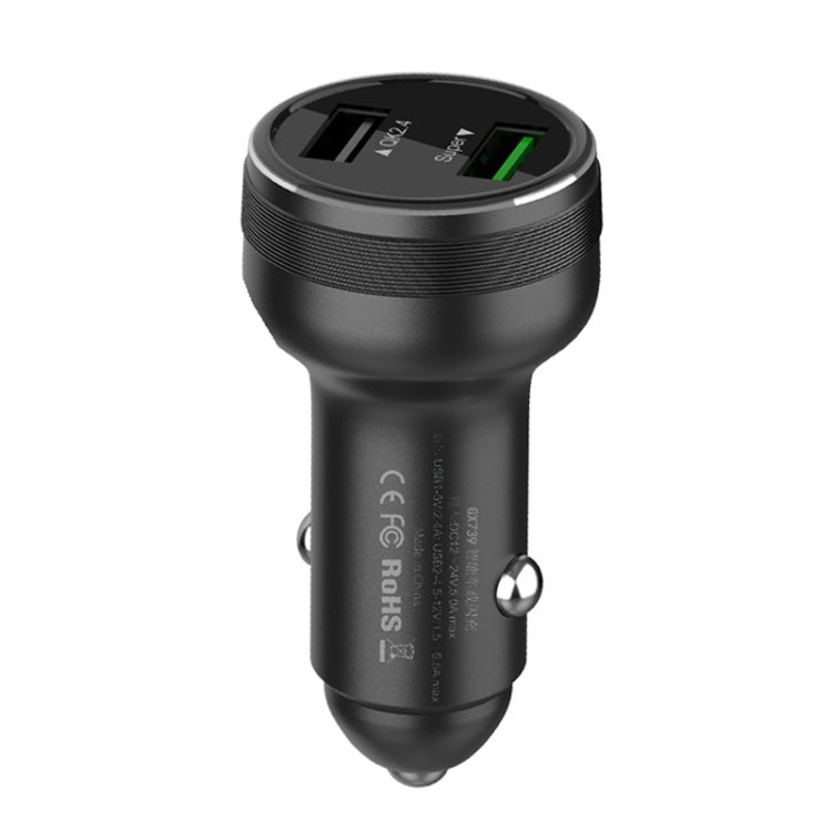 Dual USB 66W Car Flash Charger for OPPO / Huawei (Black) - Car Charger by PMC TechLife | Online Shopping South Africa | PMC TechLife