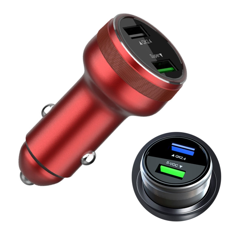 Dual USB 66W Car Flash Charger for OPPO / Huawei (Red) - Car Charger by PMC TechLife | Online Shopping South Africa | PMC TechLife