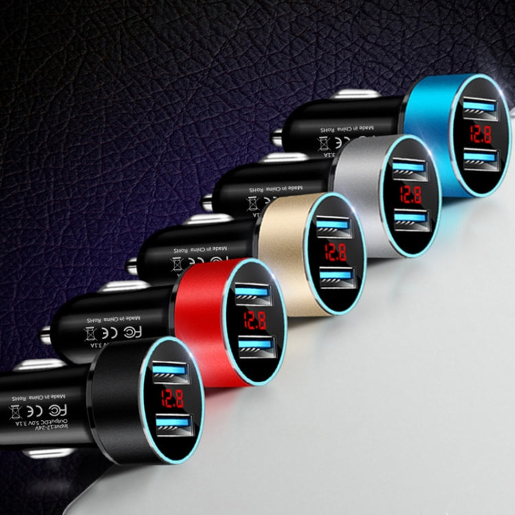JMG-C016A 5 PCS 5V 3.1A Car Dual USB Charger with LED Display(Black) - Car Charger by PMC TechLife | Online Shopping South Africa | PMC TechLife