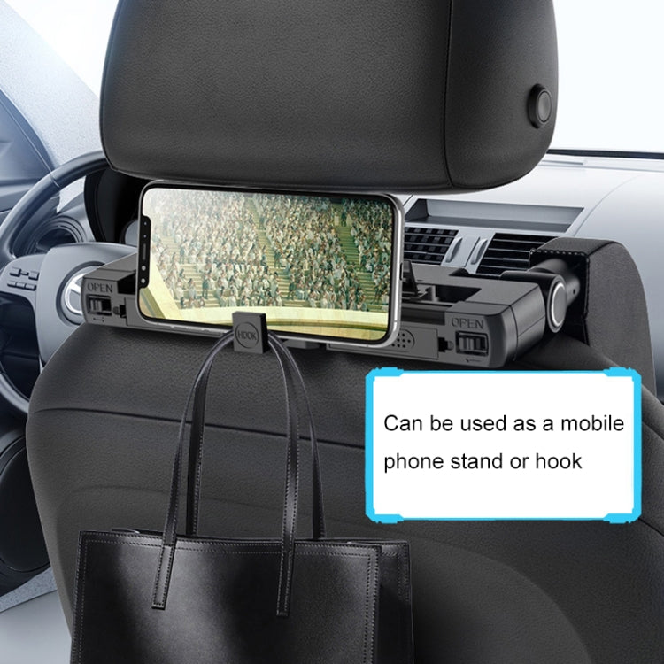 A05 Adjustable Car Auto U-shaped Memory Foam Neck Rest Cushion Seat Pillow with Hook & Mobile Phone Holder (Brown) - Seat Accessories by PMC TechLife | Online Shopping South Africa | PMC TechLife | Buy Now Pay Later Mobicred