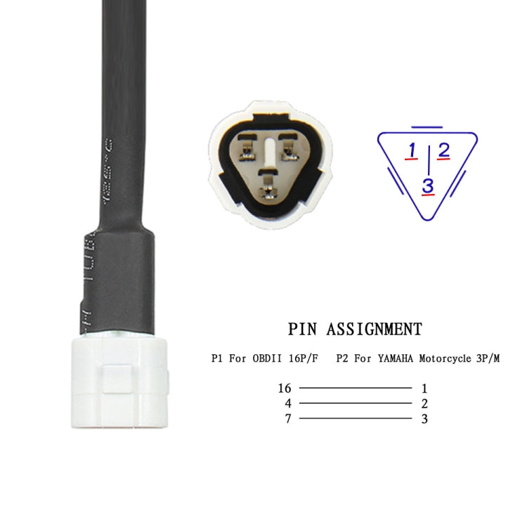 OBD to 3Pin Motorcycle Adapter Cable for Yamaha - Code Readers & Scan Tools by PMC TechLife | Online Shopping South Africa | PMC TechLife