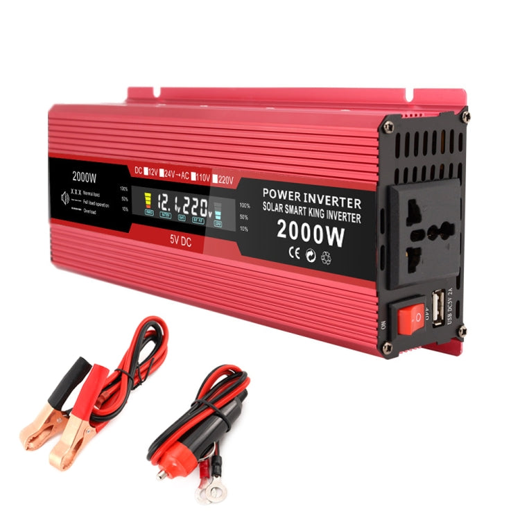 Carmaer Universal 12V to 220V 2000W Car LCD Display Inverter Household Power Converter - Modified Square Wave by PMC TechLife | Online Shopping South Africa | PMC TechLife
