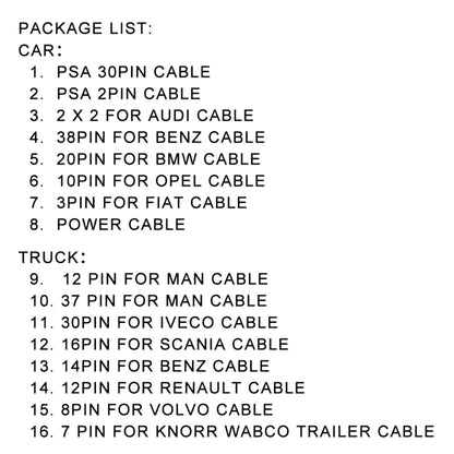 Truck / Car 16 in 1 Conversion Cable Set - Cables & Connectors by PMC Jewellery | Online Shopping South Africa | PMC Jewellery