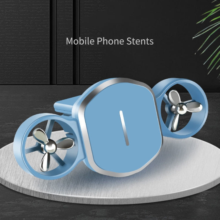 Car Dual-turbo Air Outlet Magnetic Mobile Phone Holder with Aromatherapy (Blue) - Car Holders by PMC TechLife | Online Shopping South Africa | PMC TechLife