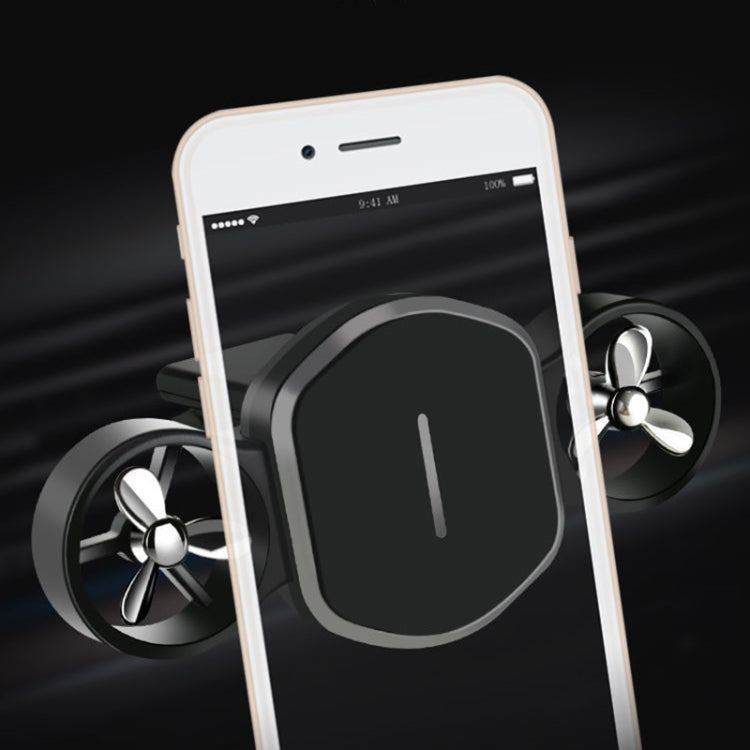 Car Dual-turbo Air Outlet Magnetic Mobile Phone Holder with Aromatherapy (Blue) - Car Holders by PMC TechLife | Online Shopping South Africa | PMC TechLife