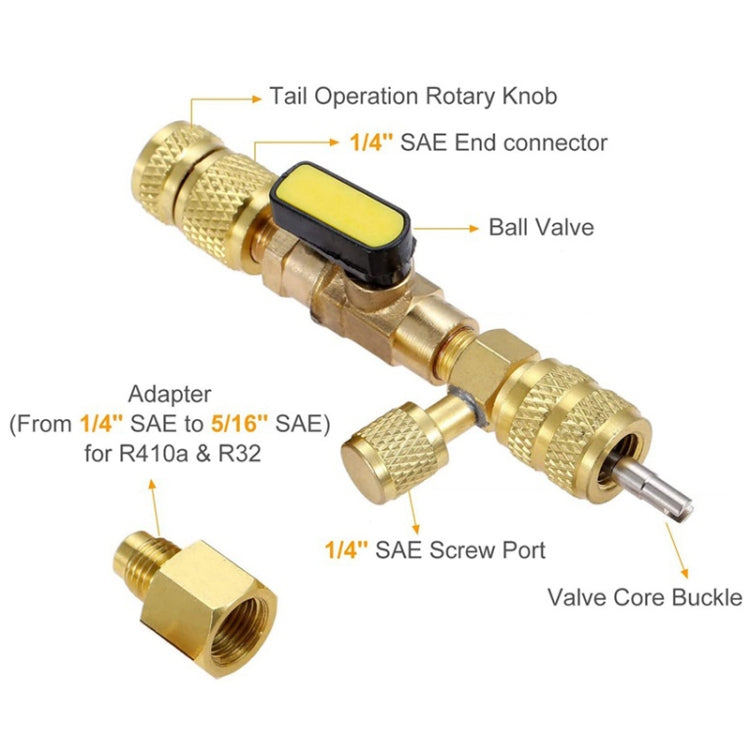 R410A R22 Spool Remover Installation Tool with Dual Size SAE 1/4 and 5/16 Ports - free shipping - PMC TechLife - Order now!