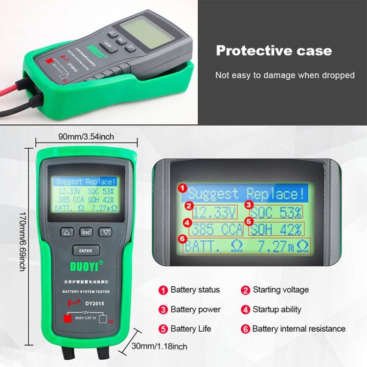 DUOYI DY2015 Car 12V Battery Tester Digital Diagnostic Tools - free shipping - PMC TechLife - Order now!