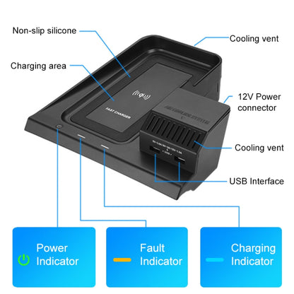 HFC-1002 Car Qi Standard Wireless Charger 10W Quick Charging for Honda Avancier / URV 2017-2020, Left Driving - Wireless Charging Pads by PMC Jewellery | Online Shopping South Africa | PMC Jewellery