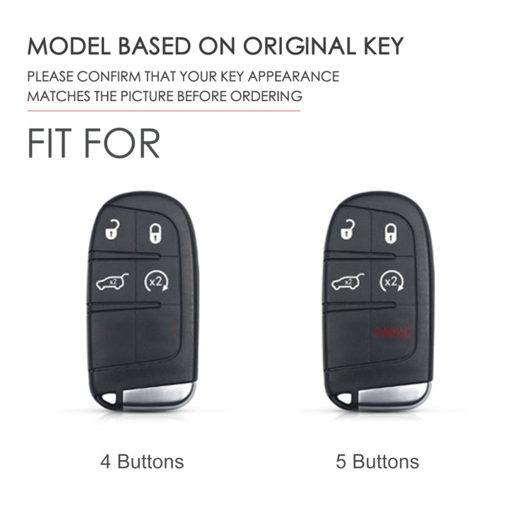 Hallmo Car Genuine Leather Key Protective Cover for Jeep Compass 4-button(Blue) - free shipping - PMC TechLife - Order now!