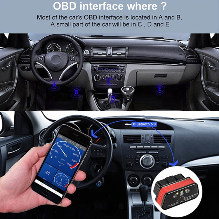 KONNWEI KW901 Android Phone OBD2 Car Bluetooth 5.0 Diagnostic Scan Tools(Red) - free shipping - PMC TechLife - Order now!