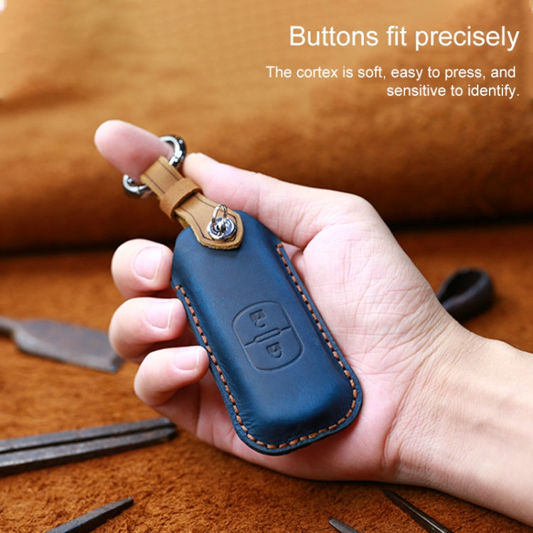 For Mazda Old Style Hallmo Car Cowhide Leather Key Protective Cover Key Case, Two Keys Version(Red) - Car Key Cases by Hallmo | Online Shopping South Africa | PMC TechLife | Buy Now Pay Later Mobicred