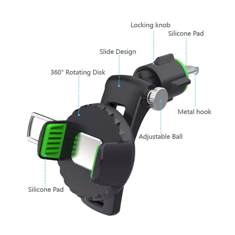 Multifunctional Car Air Conditioner Air Outlet Phone Holder (Green) - Car Holders by PMC TechLife | Online Shopping South Africa | PMC TechLife
