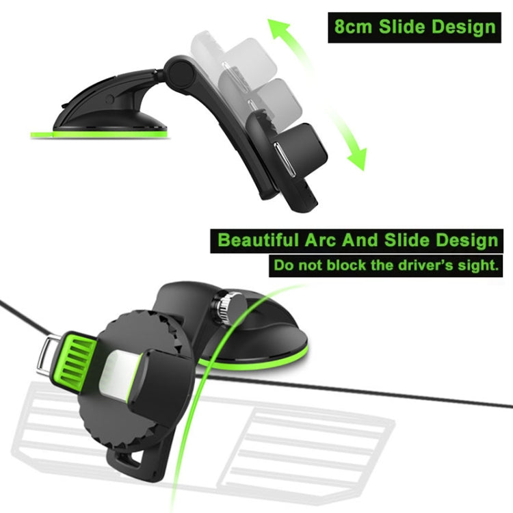 Multifunctional Car Center Console Dashboard Suction Cup Phone Holder (Green) - Car Holders by PMC TechLife | Online Shopping South Africa | PMC TechLife