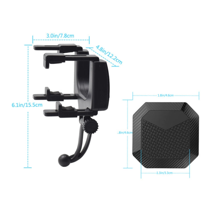 Carbon Fiber Strong Magnet Car Rear Mirror Navigation Phone Holder - Car Holders by PMC TechLife | Online Shopping South Africa | PMC TechLife