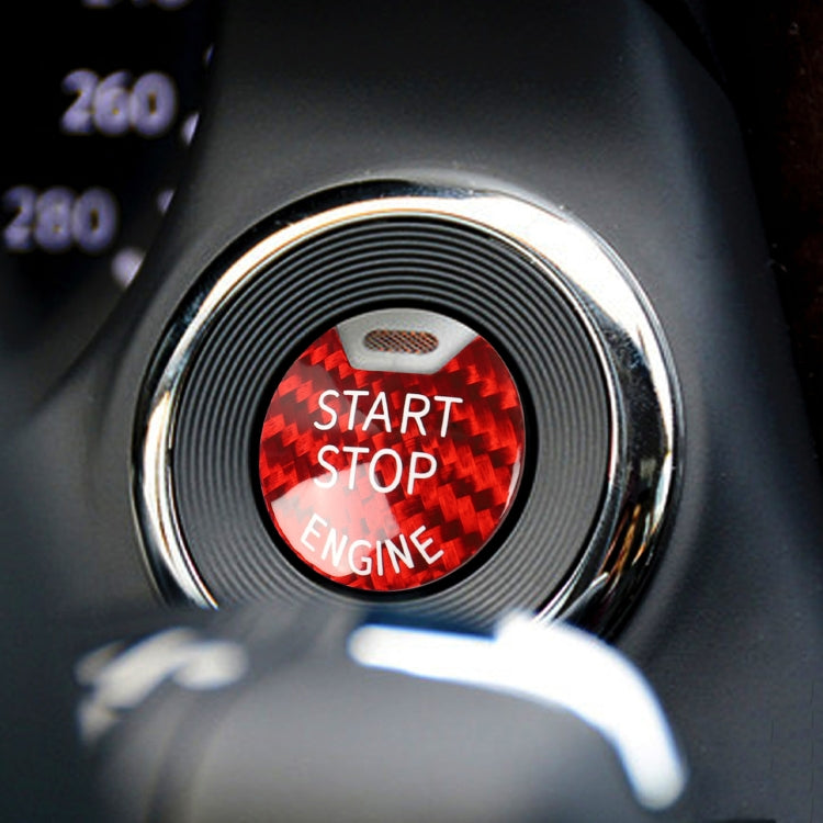 Car Carbon Fiber Engine Start Button Decorative Cover Trim for Nissan / Infiniti (Red) - Decoration Rings by PMC TechLife | Online Shopping South Africa | PMC TechLife