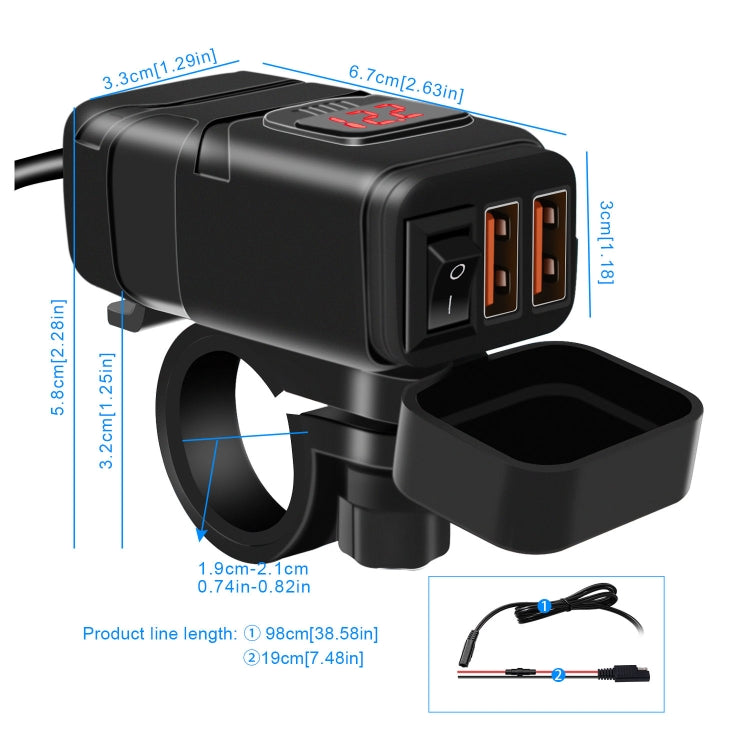 Universal Car Super Quick Dual Port USB Charger Power Outlet Adapter with LED Digital Voltmeter(Red Light) - free shipping - PMC TechLife - Order now!