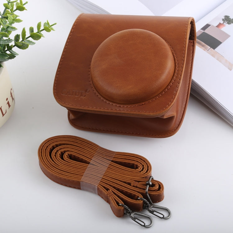 Retro Style Full Body Camera PU Leather Case Bag with Strap for FUJIFILM instax mini 9 / mini 8+ / mini 8(Brown) - Leather Bag by PMC TechLife | Online Shopping South Africa | PMC TechLife | Buy Now Pay Later Mobicred