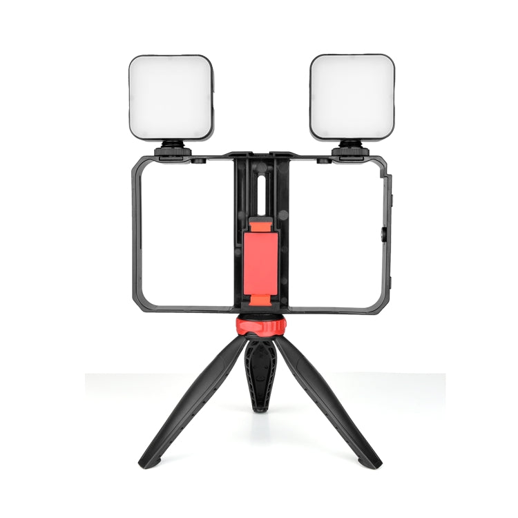 YELANGU PC203 YLG1801C Vlogging Live Broadcast LED Selfie Light Smartphone Video Rig Handle Stabilizer Plastic Bracket Tripod Kits - Camera Cage by YELANGU | Online Shopping South Africa | PMC TechLife | Buy Now Pay Later Mobicred