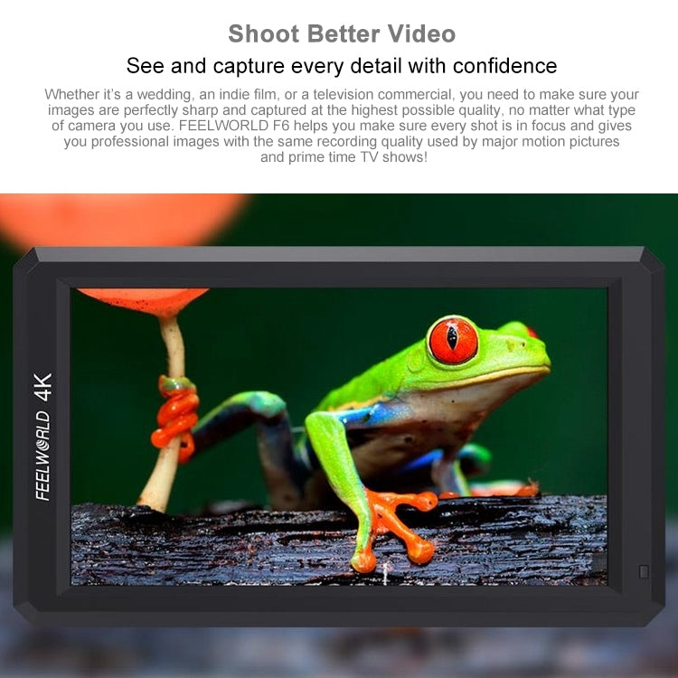FEELWORLD F6 1920x1080 5.5 inch IPS Screen HDMI 4K Camera Field Monitor - On-camera Monitors by FEELWORLD | Online Shopping South Africa | PMC Jewellery | Buy Now Pay Later Mobicred