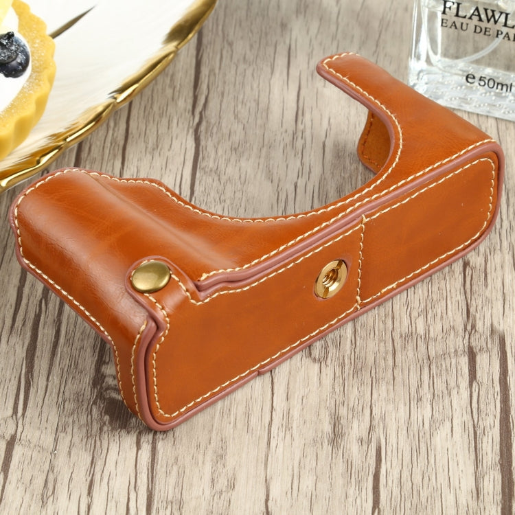 1/4 inch Thread PU Leather Camera Half Case Base for FUJIFILM X100V (Brown) - Half Case by PMC TechLife | Online Shopping South Africa | PMC TechLife | Buy Now Pay Later Mobicred
