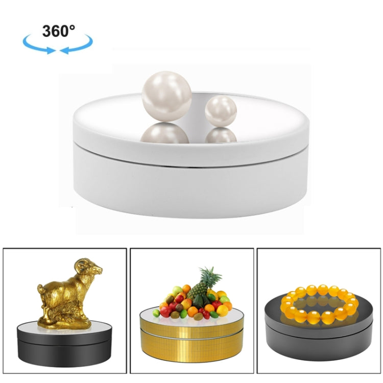 12cm 360 Degree Rotating Turntable Mirror Electric Display Stand Video Shooting Props Turntable, Load: 3kg (White) -  by PMC TechLife | Online Shopping South Africa | PMC TechLife | Buy Now Pay Later Mobicred