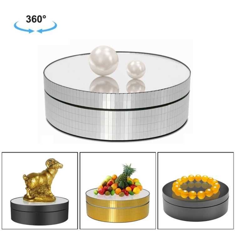 12cm 360 Degree Rotating Turntable Mirror Electric Display Stand Video Shooting Props Turntable, Load: 3kg (Silver) - free shipping - PMC TechLife - Order now!