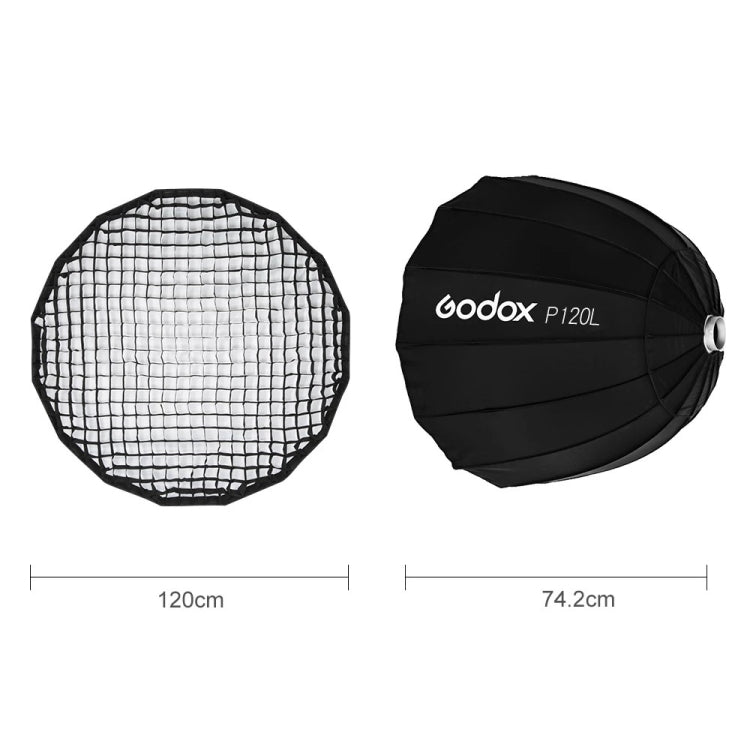 Godox P120L Diameter 120cm Parabolic Softbox Reflector Diffuser for Studio Speedlite Flash Softbox(Black) - free shipping - PMC TechLife - Order now!