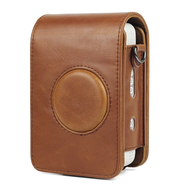 Full Body Camera Retro PU Leather Case Bag with Strap for FUJIFILM instax mini Liplay (Brown) - Leather Bag by PMC Jewellery | Online Shopping South Africa | PMC Jewellery