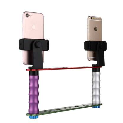 Smartphone Live Broadcast Bracket Dual Hand-held Selfie Mount Kits with 2x Phone Clips, For iPhone, Galaxy, Huawei, Xiaomi, HTC, Sony, Google and other Smartphones - Selfie Sticks by PMC Jewellery | Online Shopping South Africa | PMC Jewellery