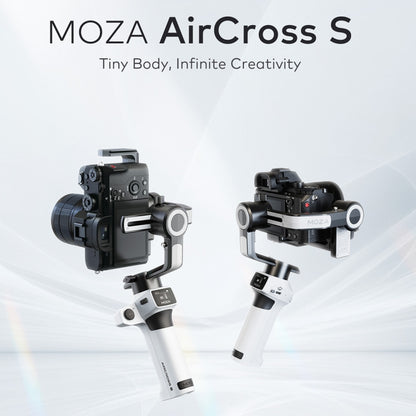 MOZA AirCross S 3 Axis Foldable Handheld Gimbal Stabilizer for DSLR Cameras and Smart Phone (White) - Handheld Gimbals by MOZA | Online Shopping South Africa | PMC Jewellery | Buy Now Pay Later Mobicred