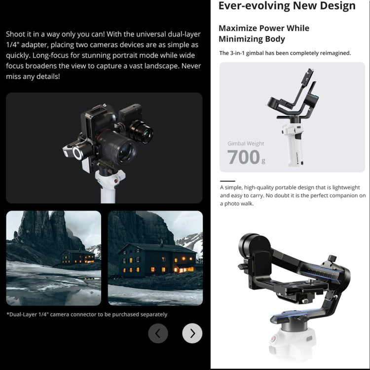 MOZA AirCross S 3 Axis Foldable Handheld Gimbal Stabilizer for DSLR Cameras and Smart Phone (White) - free shipping - PMC TechLife - Order now!