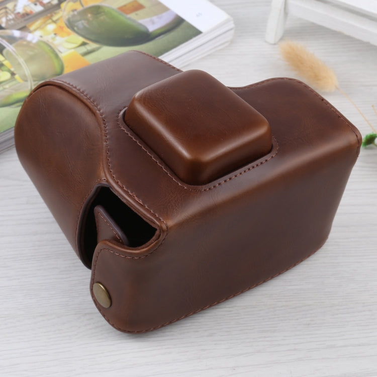 Full Body Camera PU Leather Case Bag with Strap for Olympus E-PL3 / E-PM1 (Coffee) - Leather Bag by PMC TechLife | Online Shopping South Africa | PMC TechLife | Buy Now Pay Later Mobicred
